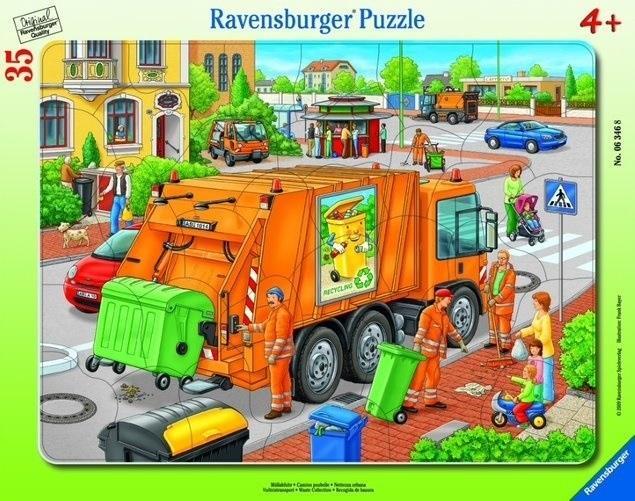 Puzzle w ramce 35 Śmieciarka, Ravensburger
