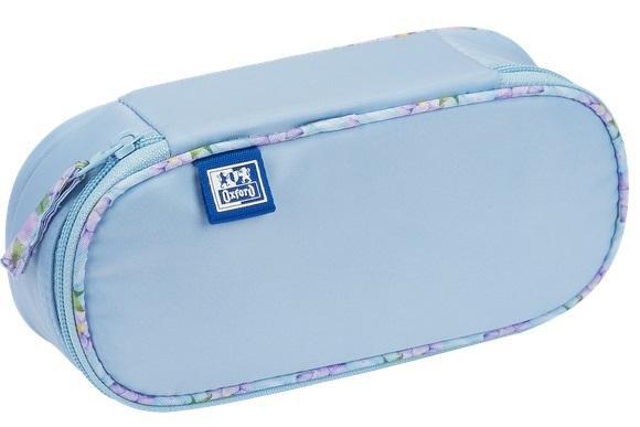 Piórnik z klapką Flowers niebieski OXFORD, Oxford