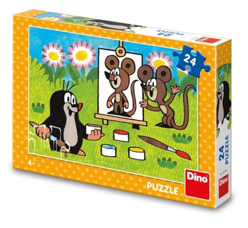 Puzzle Krecik maluje portret 24el, Dino Toys