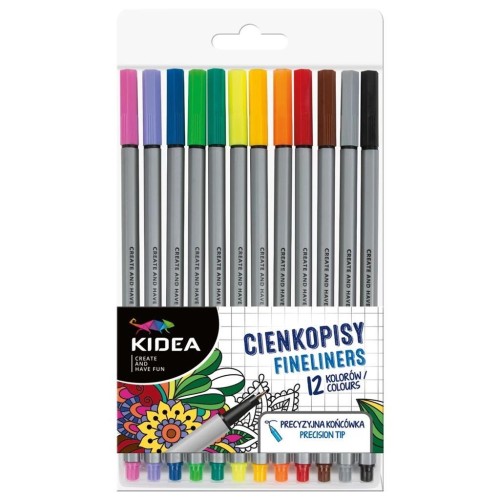 Cienkopisy 12 kolorów KIDEA, DERFORM