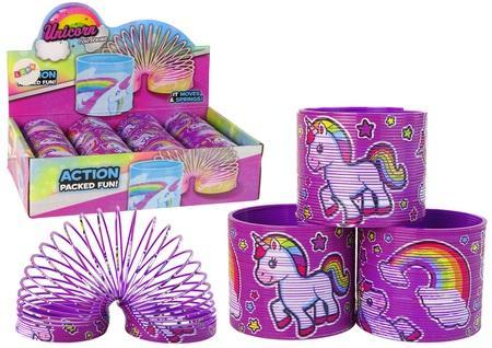 Sprężyna fioletowa jednorożec 6cm, Leantoys