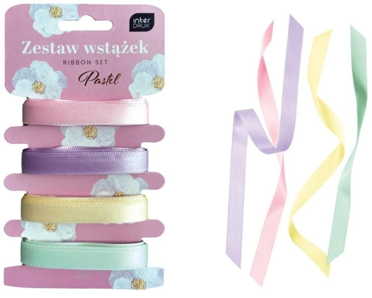 Zestaw wstążek 4x2m pastel, INTERDRUK