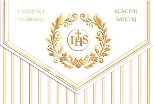 Karnet koperta A5 Komunia. Paski