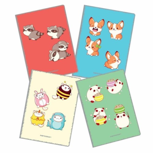 Zeszyt A4/32K linia 80g (4szt) NARCISSUS