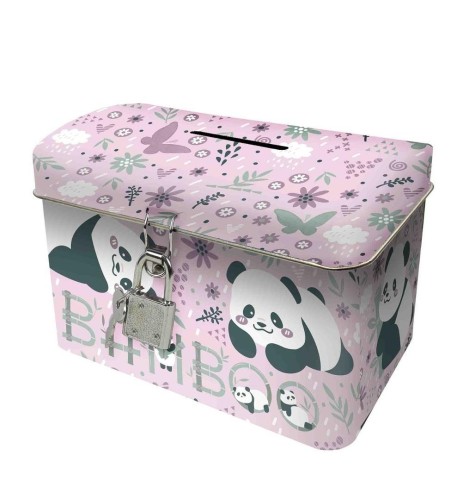 Skarbonka z kłódką Kuferek Panda, DERFORM