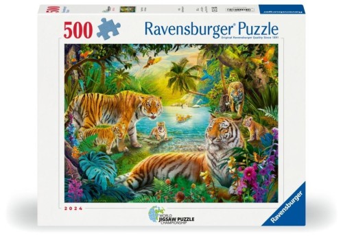 Puzzle 2D: Rodzina Tygrysów 500el, Ravensburger