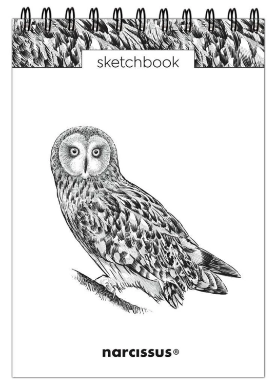 Szkicownik A5/60K na spirali - Sowa, Narcissus