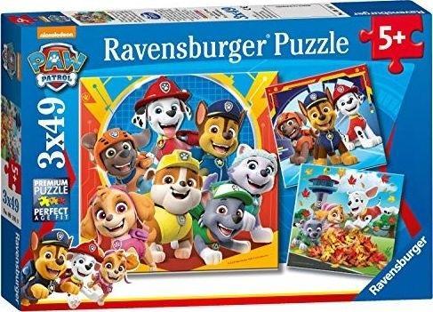 Puzzle dla dzieci 3x49 Psi Patrol, Ravensburger