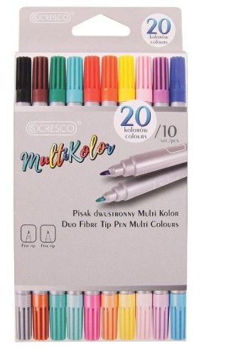 Pisaki dwustronne multikolor 20 kolorów, Cresco