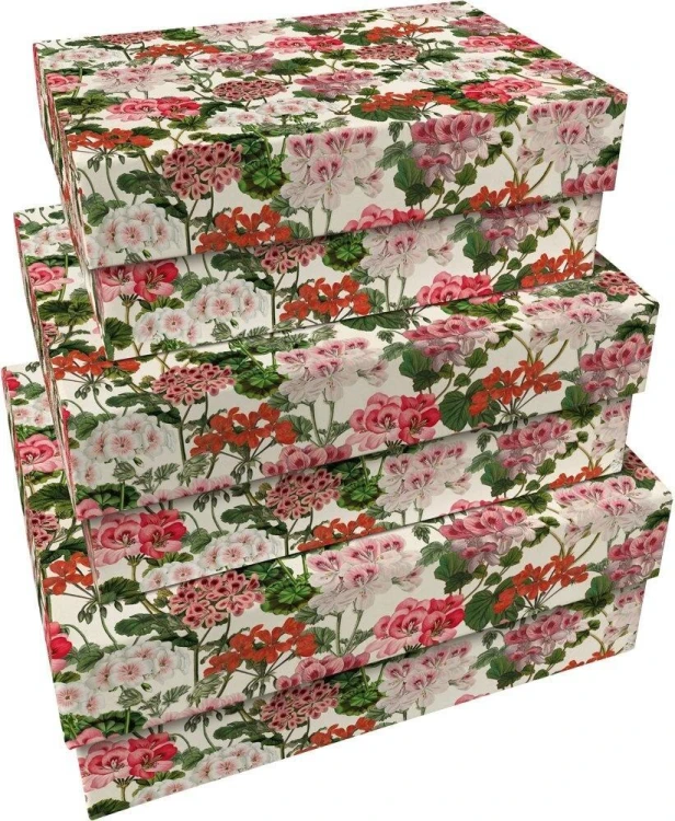 Pudełka ozdobne Pelargonia 3szt, Skona Ting