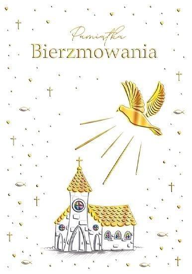 Karnet A5 Bierzmowanie Kościółek złoty