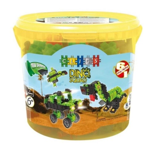 Klocki konstrukcyjne 6w1 - Dinozaury 140el, Clicks