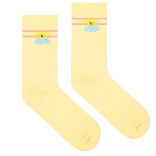 Skarpetki bawełna org. sportowe słońce żółte 36-41