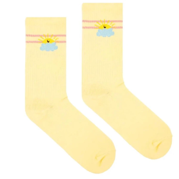 Skarpetki bawełna org. sportowe słońce żółte 36-41