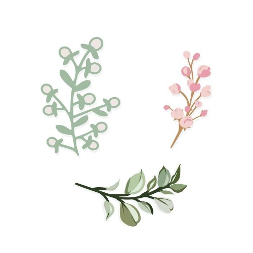 Zestaw wykrojników - Gałązki 3szt, Dalprint