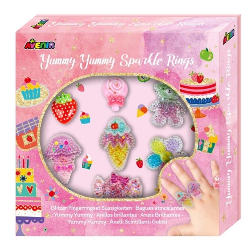 Błyszczące pierścionki Smakołyki 7szt, Avenir