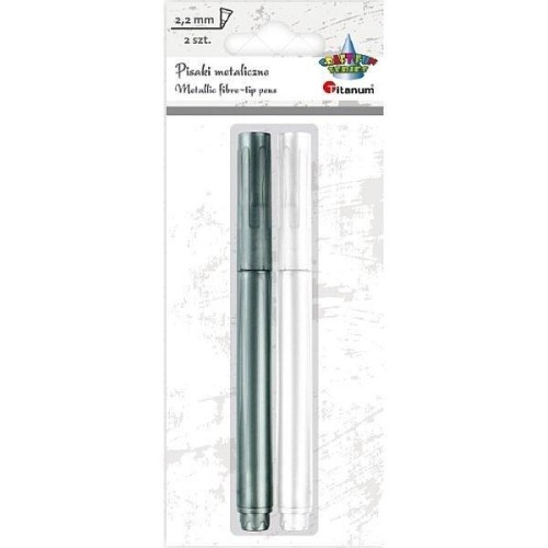 Pisak metaliczny biały + srebrny, Titanum