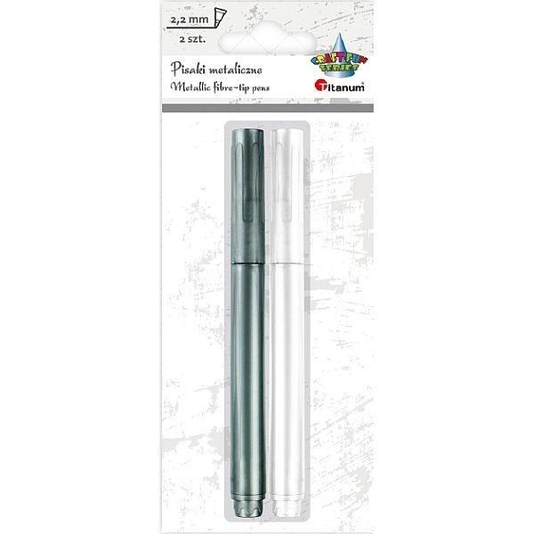 Pisak metaliczny biały + srebrny, Titanum