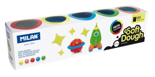 Ciastolina Neon 5 kolorów x 142g MILAN, MILAN
