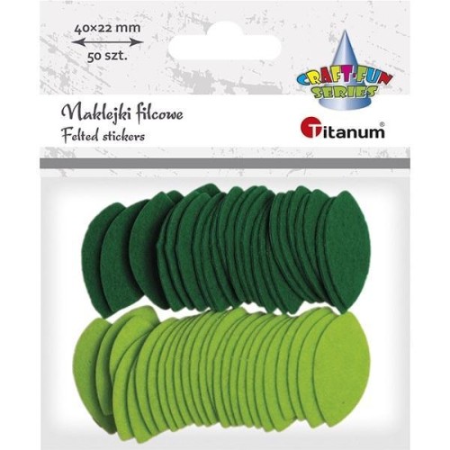 Naklejki piankowe liście zielone 50szt, Titanum