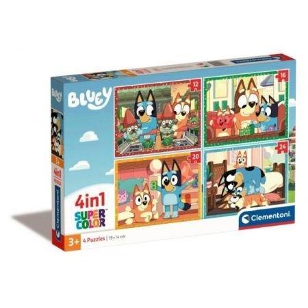 Puzzle 4w1 Super Kolor Bluey, Clementoni