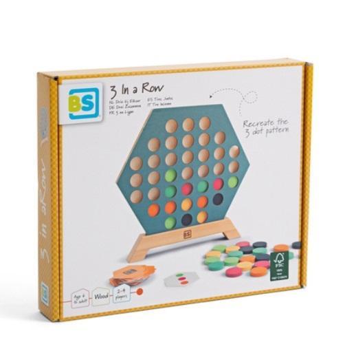Drewniana gra 3 w rzędzie, BS Toys