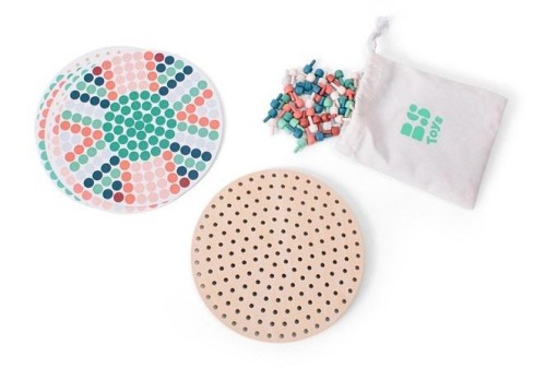 Układanka mozaika z drewnianymi grzybkami, BS Toys