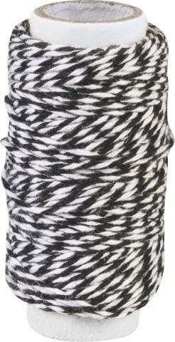 Sznurek bawełniany skręcany 20m czarny