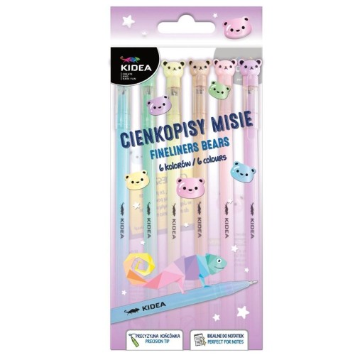 Cienkopisy Misie 6 kolorów KIDEA, DERFORM