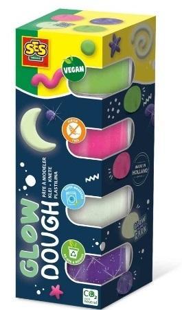 Ciastolina świecąca 4x90g, SES