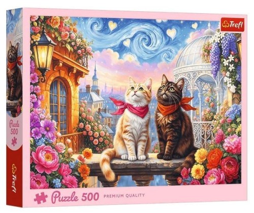 Puzzle 500 Zakochane mruczki, Trefl