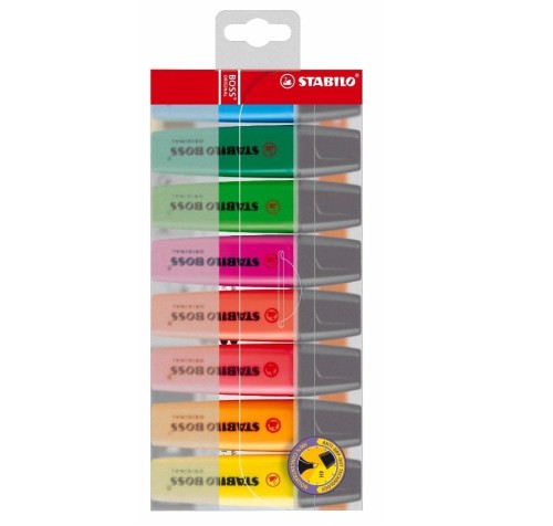 Zakreślacz Boss 70 etui 8 kolorów STABILO, Stabilo