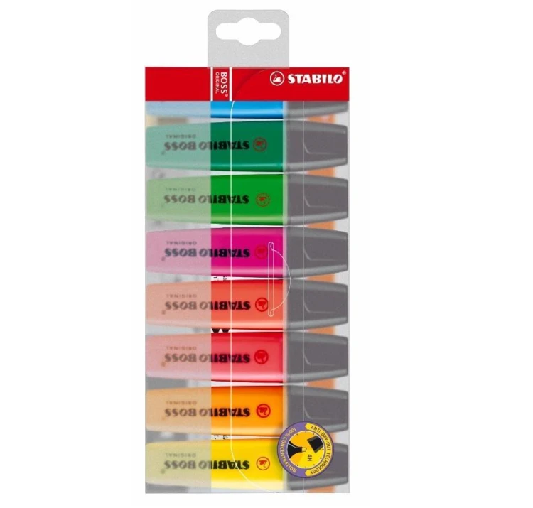 Zakreślacz Boss 70 etui 8 kolorów STABILO, Stabilo