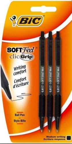 Długopis Soft Feel czarny bls 3 szt BIC, BIC