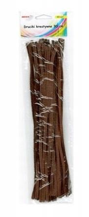 Druciki kreatywne brązowe 40szt, Brewis