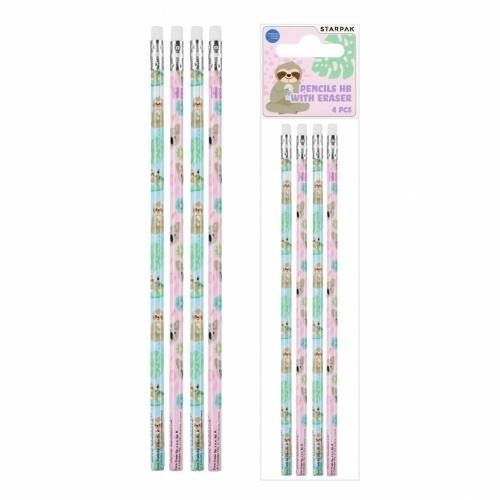 Ołówek z gumką HB Koala 4szt, STARPAK