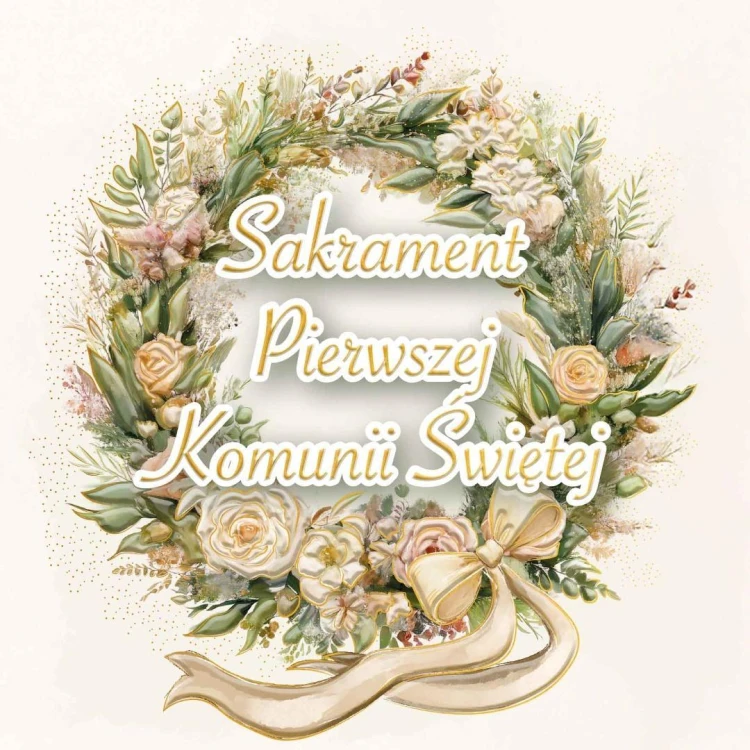 Karnet A5 Komunia Wianek retro