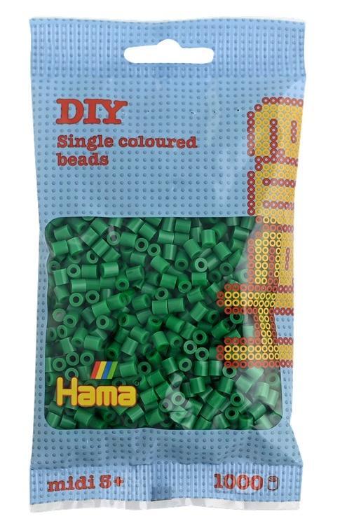 Koraliki Midi w woreczku 1000el zielone, Hama