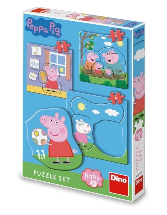Puzzle Baby 3w1 Świnka Peppa, Dino Toys