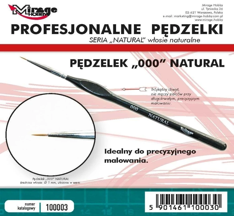 Pędzelek natural 000, Mirage Hobby