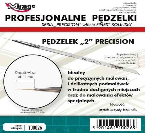 Pędzelek Precision Kolinsky 2, Mirage Hobby