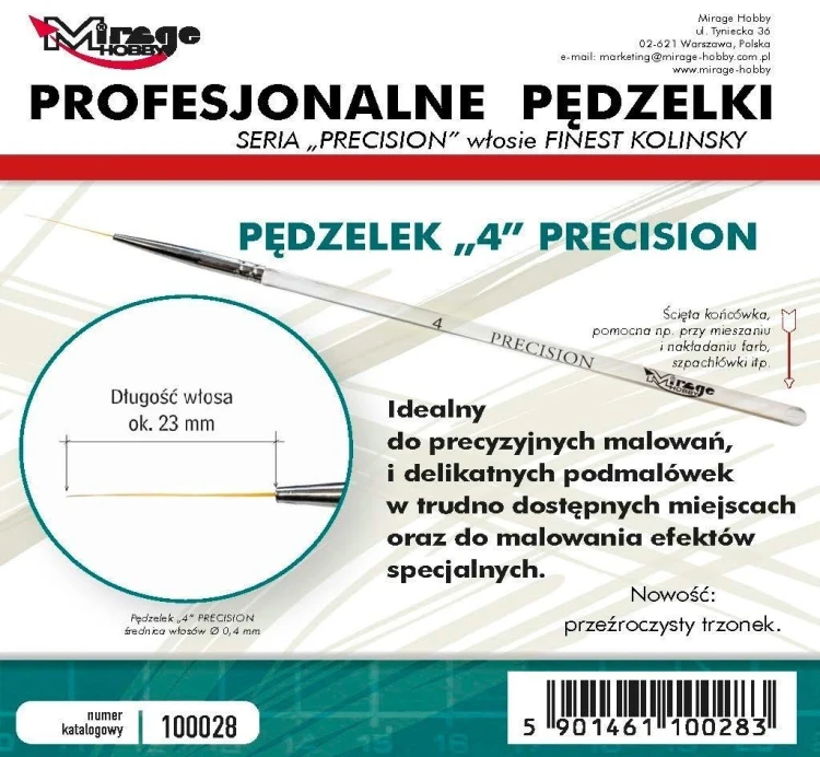 Pędzelek Precision Kolinsky 4, Mirage Hobby