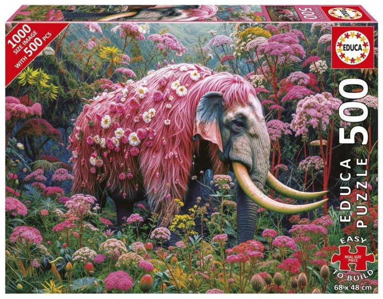Puzzle 500 Kwiatowy słoń, Educa