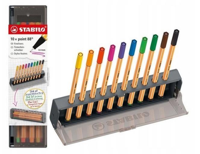 Cienkopis point 88 10 kolorów STABILO, Stabilo