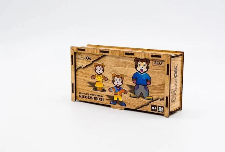 Drewniana układanka - Niedźwiedzie, PuzzleOK