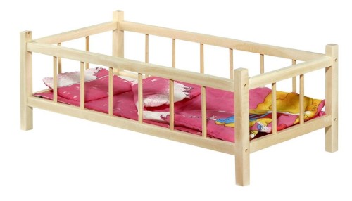 Łóżeczko duże dla lalek z pościelą, Baczek