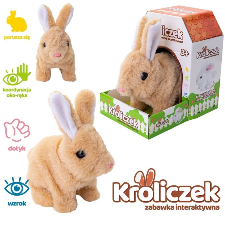 Króliczek na baterie brązowy, Askato