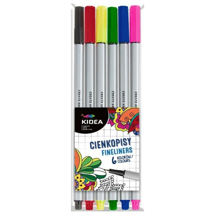 Cienkopisy 6 kolorów KIDEA, DERFORM