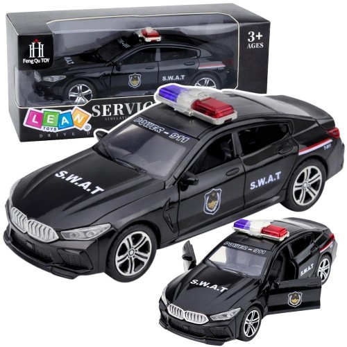 Auto jednostki specjalnej SWAT czarne, Leantoys