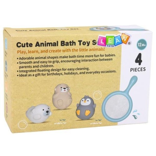 Zabawki do kąpieli Zwierzątka 4el., Leantoys
